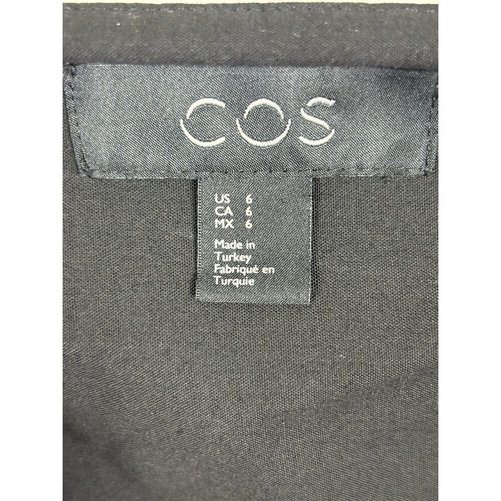 COS Women’s Maxi Dress Size 6 Black Pleated Minimalist Modern Cotton Blend Long - Picture 12 of 15